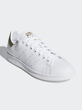 Adidas Originals Women's White Gold Metallic Stan Smith Size 10 EE8836